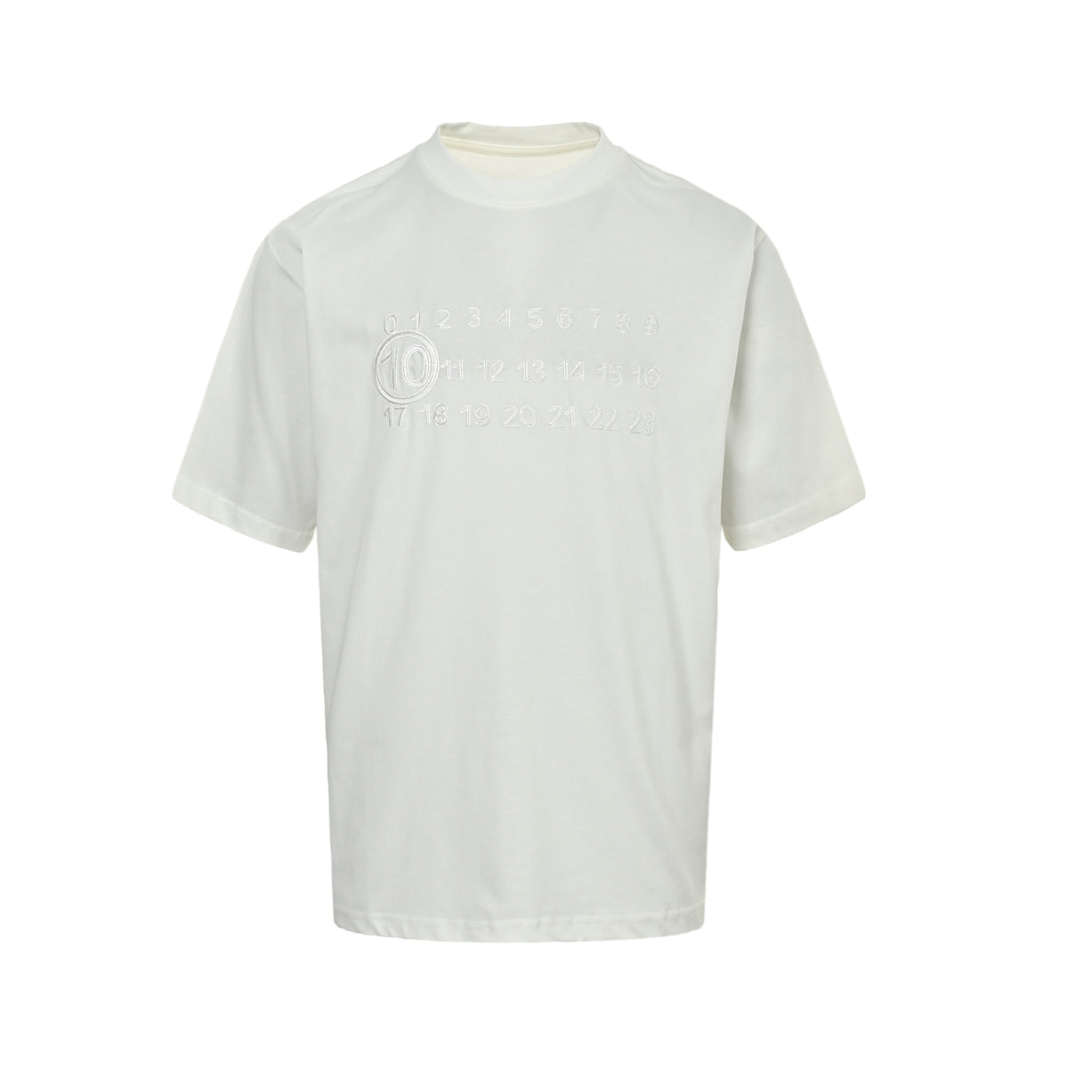 Maison Margiela 25ss embroidered letter short sleeves