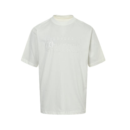 Maison Margiela 25ss embroidered letter short sleeves