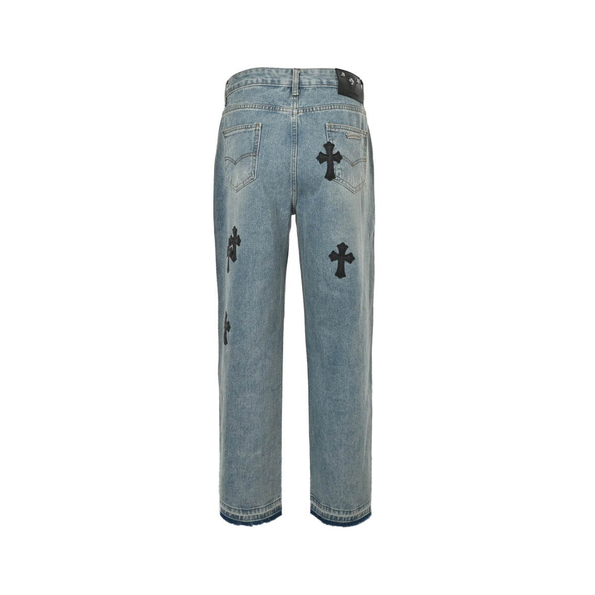 Chrome Hearts/Chrome Heart cross patch embroidered washed jeans