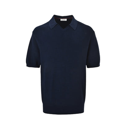 Brunello Cucinelli/BC seagull collar knitted Polo short sleeves
