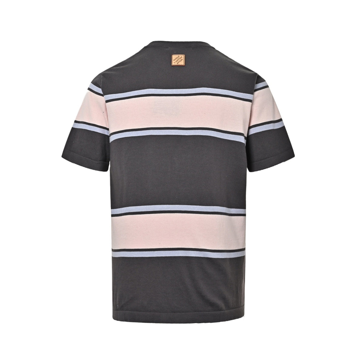 Louis Vuitton 26ss contrasting color patchwork striped knitted short sleeves