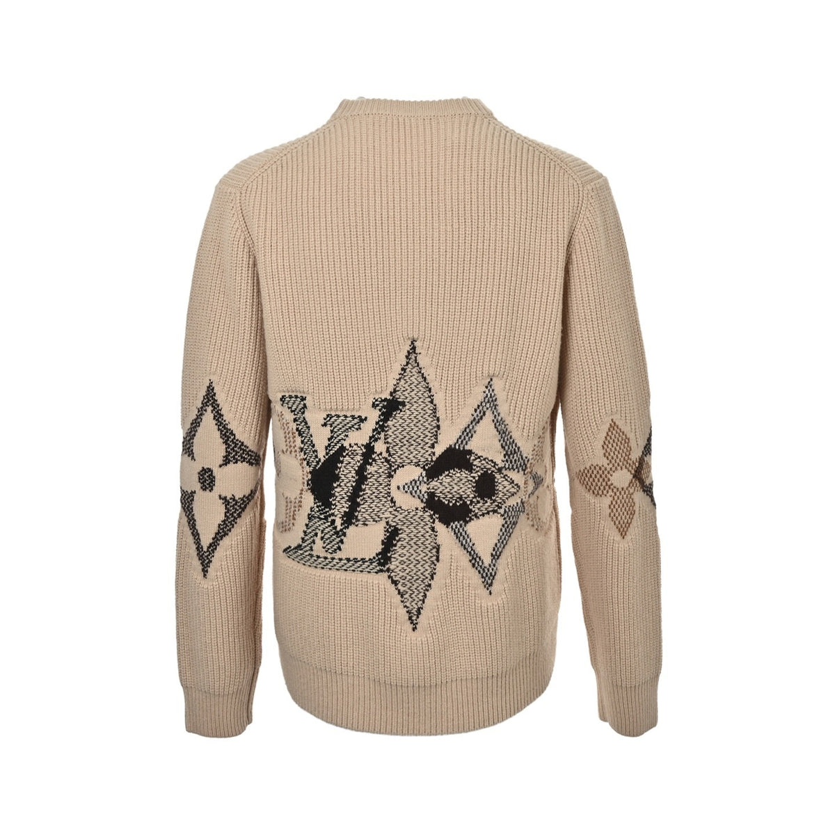 Louis Vuitton 25Fw ski series old flower jacquard crew neck sweater