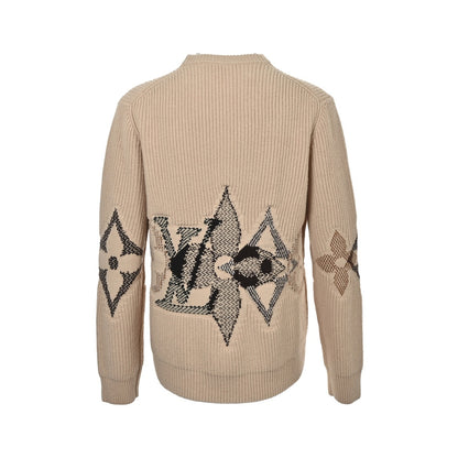 Louis Vuitton 25Fw ski series old flower jacquard crew neck sweater
