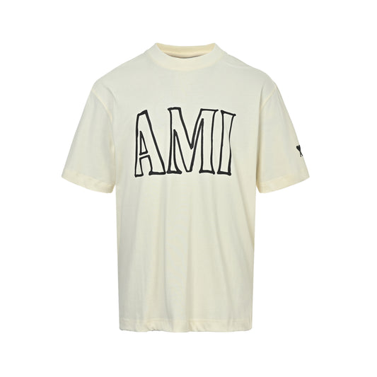 Ami Paris letter print box short sleeves