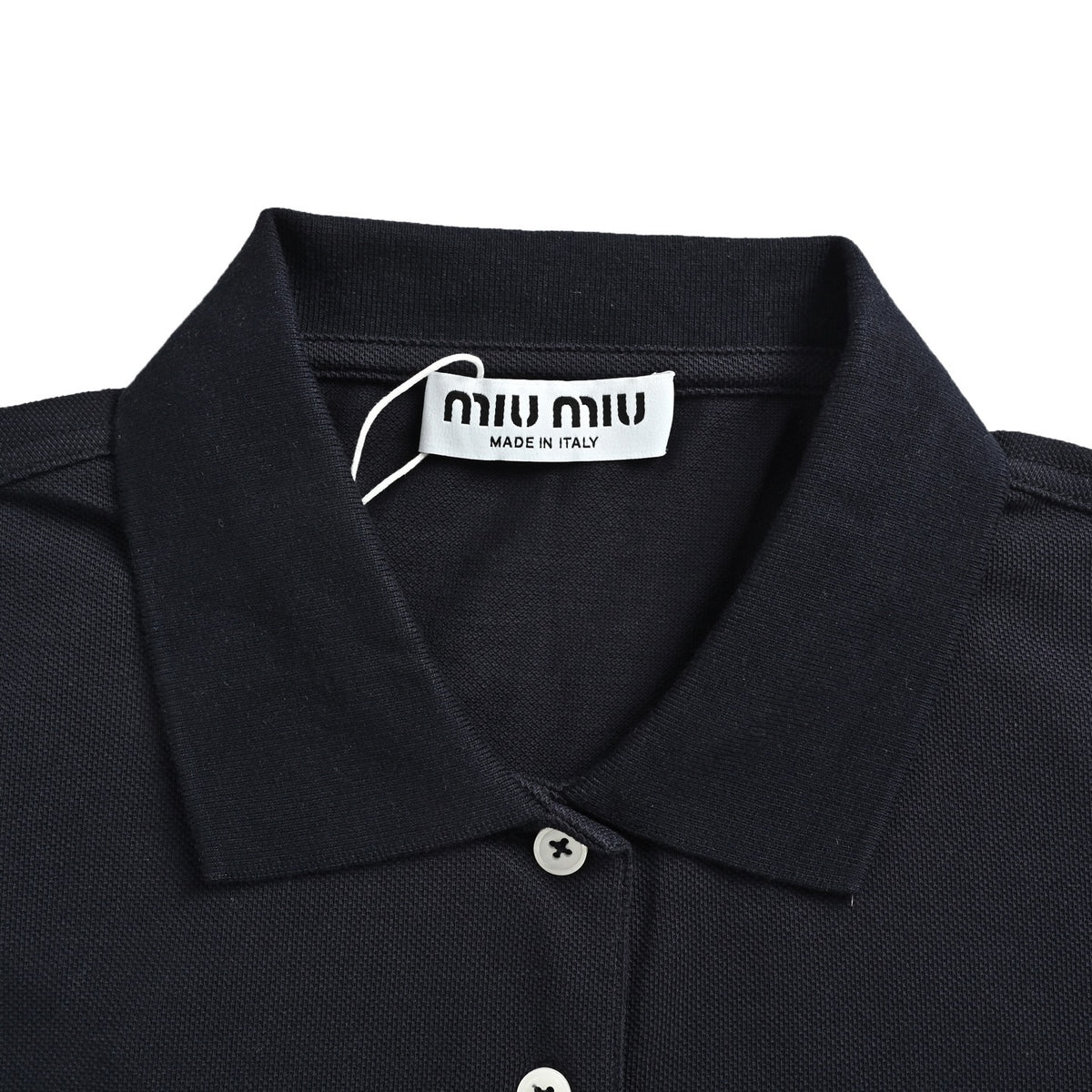 Miu Miu classic logo embroidered Polo short sleeves