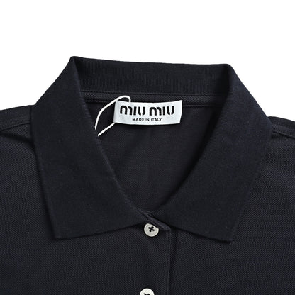 Miu Miu classic logo embroidered Polo short sleeves