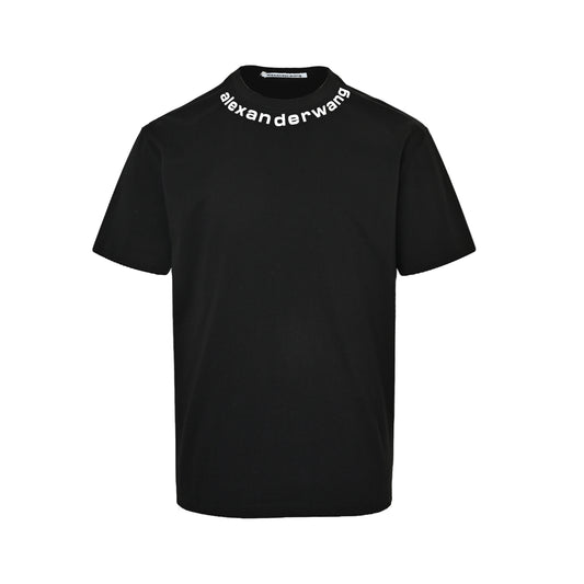 ALEXANDER WANG short sleeves with rubberized letter logo on the neckline