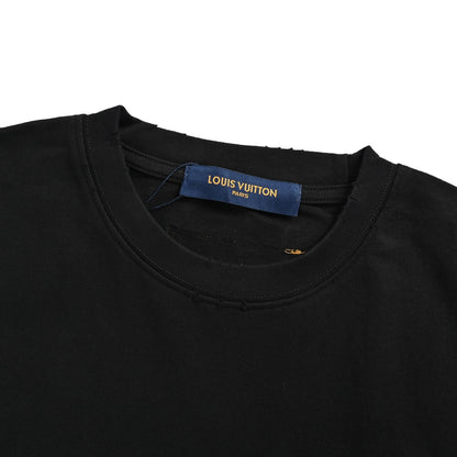 Louis Vuitton hem three-flower embroidery round neck short sleeves