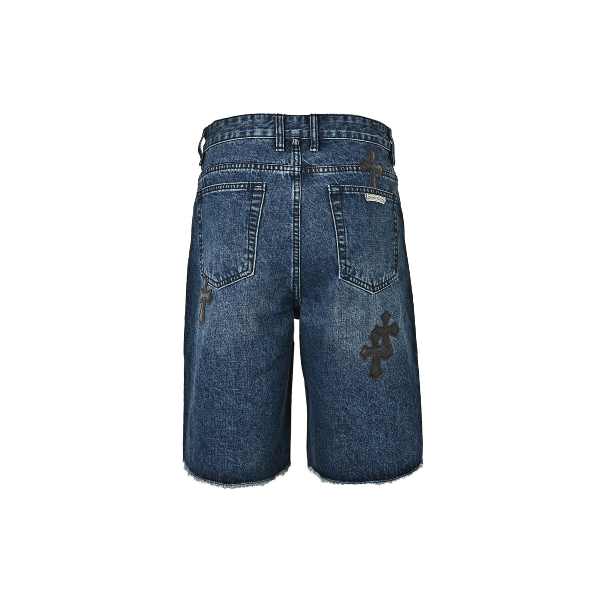 Chrome Hearts/Chrome Heart leather label cross denim shorts