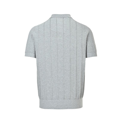 BRUNELLO CUCINELLI BC Pearl Button British Thread Knitted Polo Short Sleeve