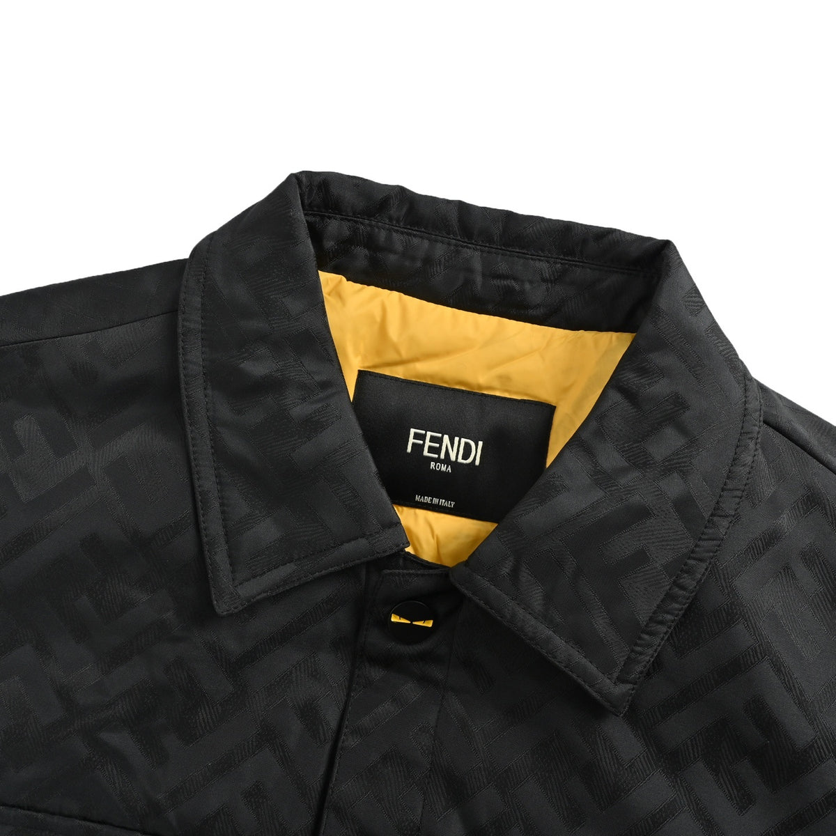 Fendi double F all-over printed thin velvet lapel down jacket