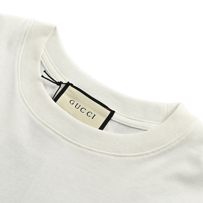 Gucci 22ss double G gold label embroidered short sleeves