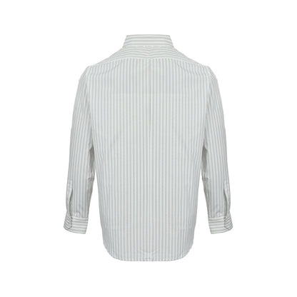 Celine Arc de Triomphe vertical stripe embroidered long-sleeved shirt