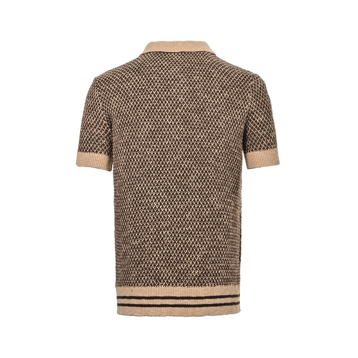 Louis Vuitton leather brand badge mesh knitted Polo short-sleeved shirt