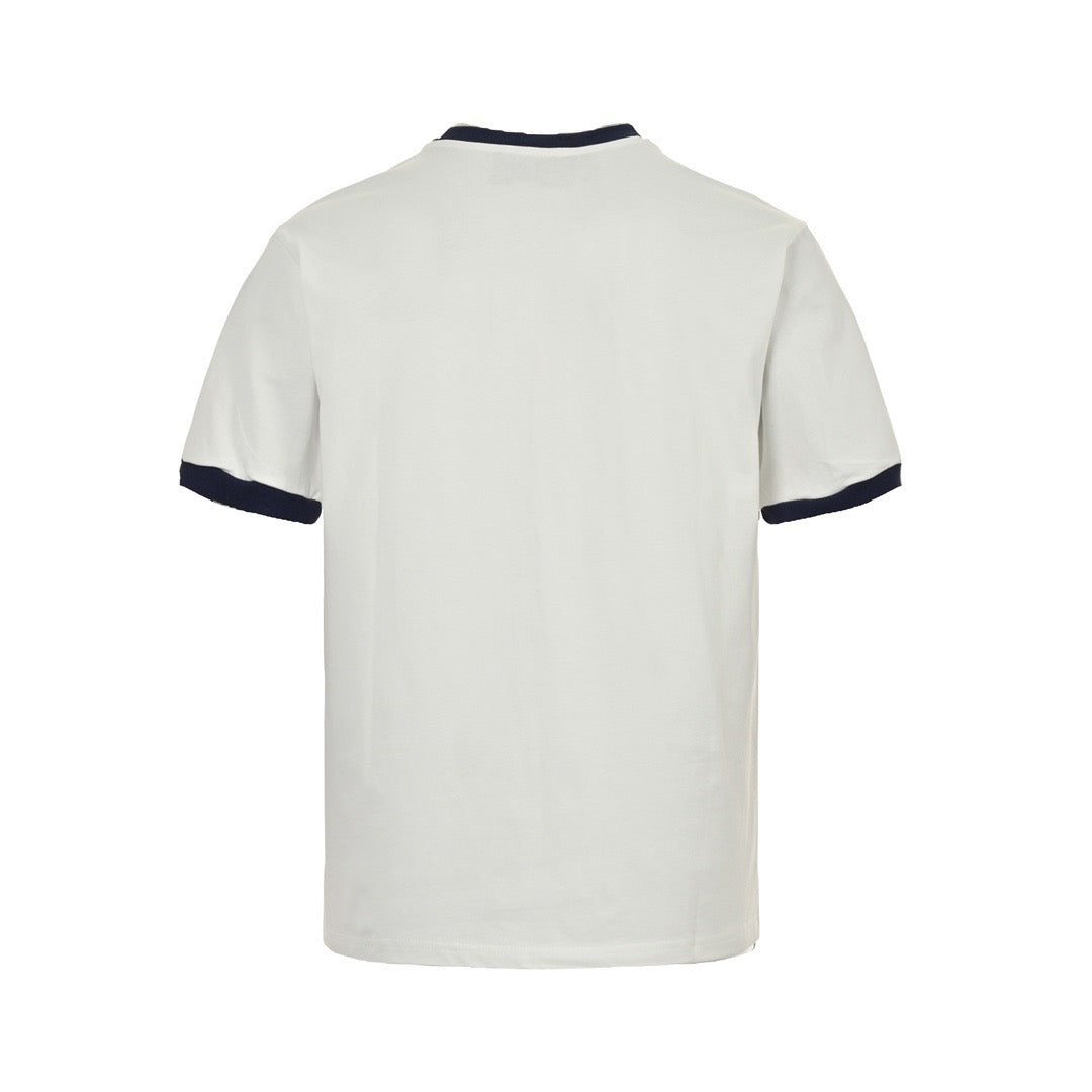 Gucci 23ss 1921 embroidered logo contrasting short sleeves