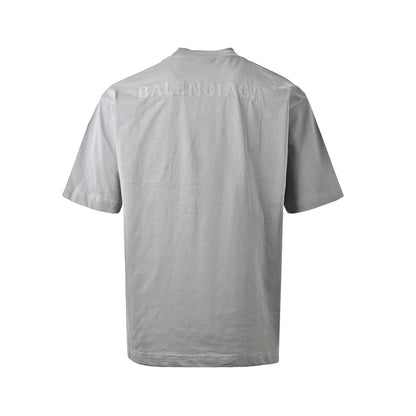 Balenciaga distressed graffiti embroidered letter short sleeves