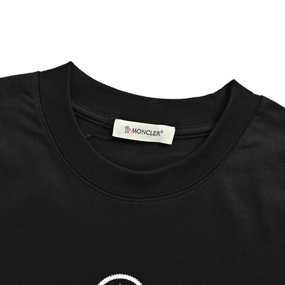 Moncler/muzzle braided logo embroidered round neck short sleeves on the chest