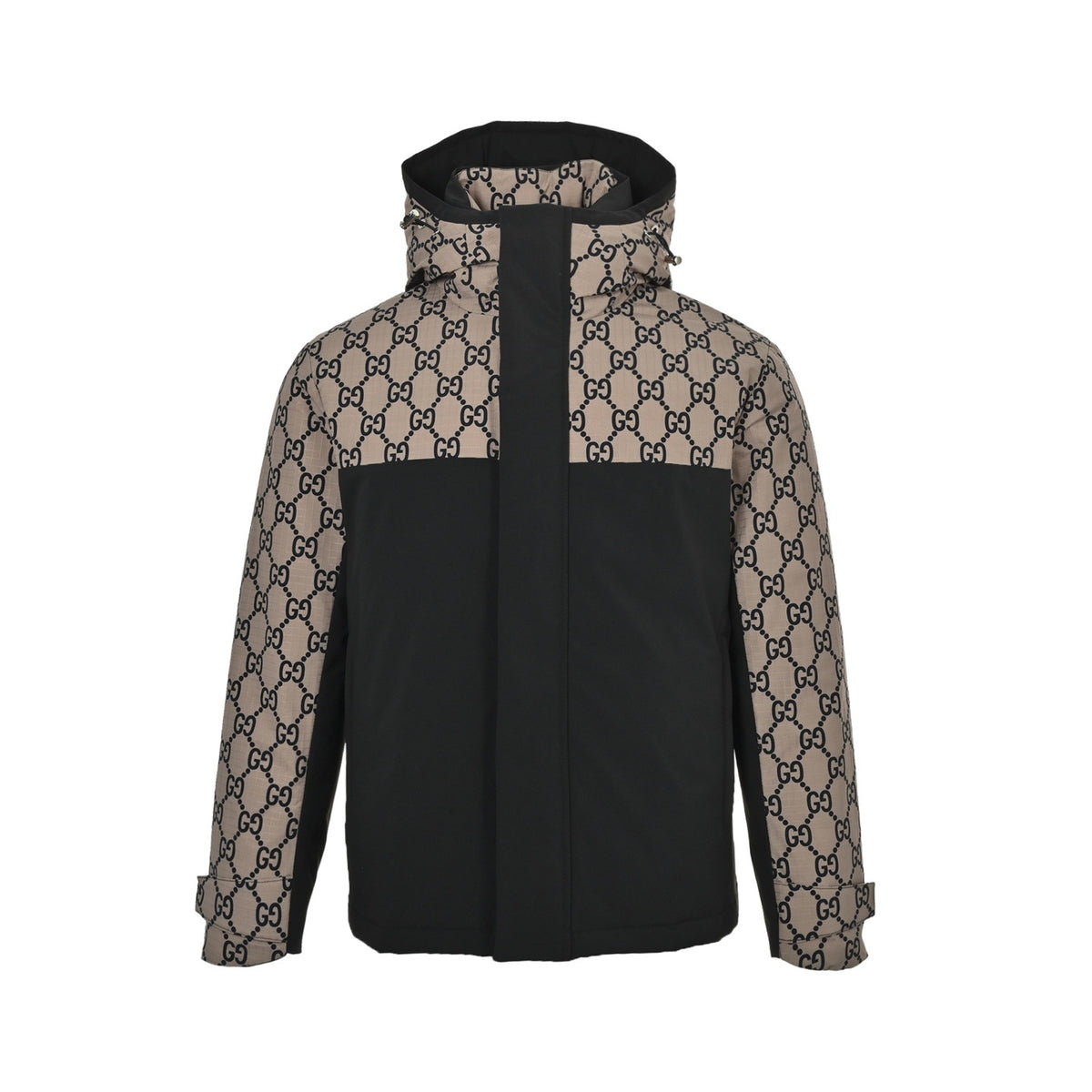 Gucci Double G presbyopic patchwork hooded down jacket
