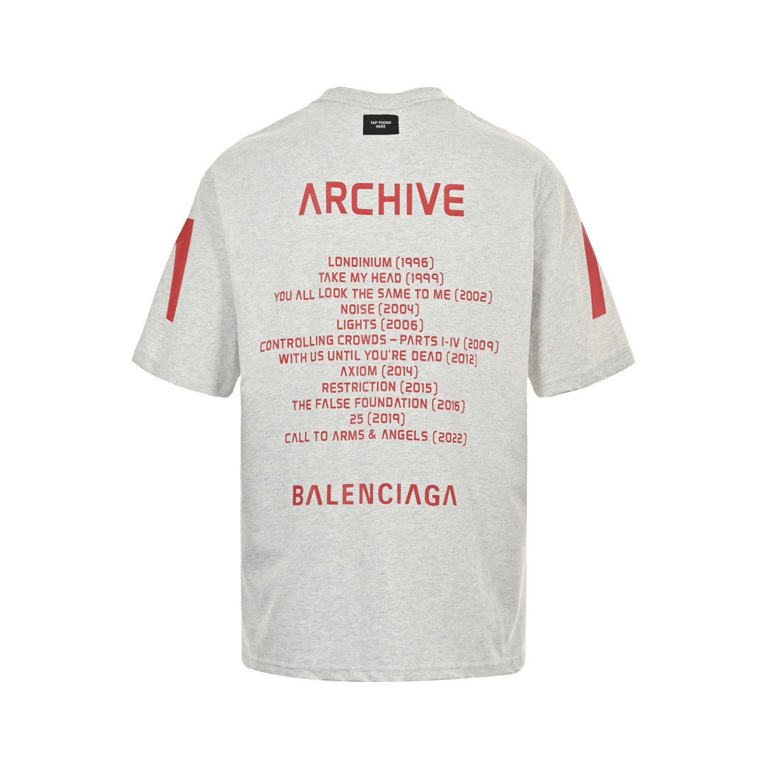 Balenciaga Music Capsule Series Cracked Arrow Print Short Sleeves