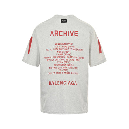 Balenciaga Music Capsule Series Cracked Arrow Print Short Sleeves