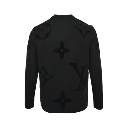 LouisVuitton/Louis Vuitton 25ss large LOGO flocking all-over printed long sleeves
