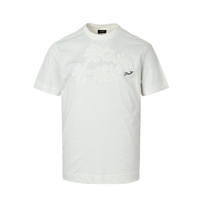 Fendi floral appliqué embroidered short sleeves
