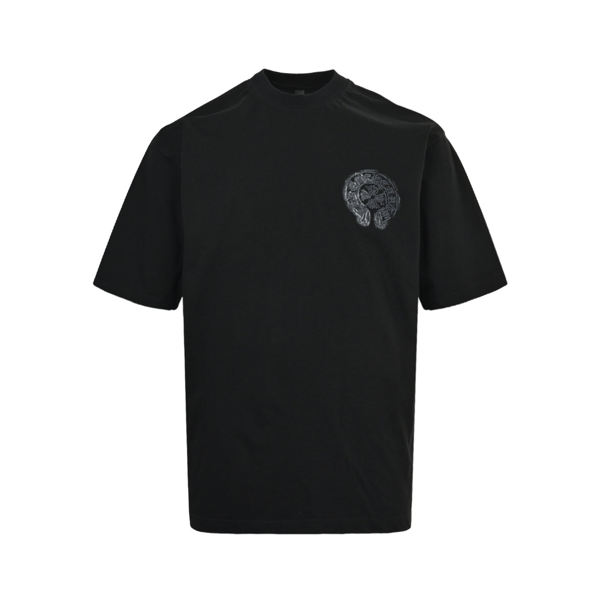 Chrome Hearts Smoke Logo Embroidered Washed Short Sleeves