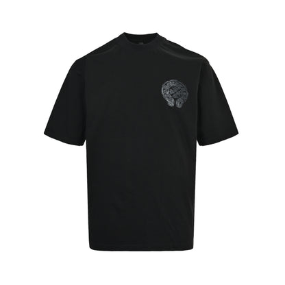 Chrome Hearts Smoke Logo Embroidered Washed Short Sleeves