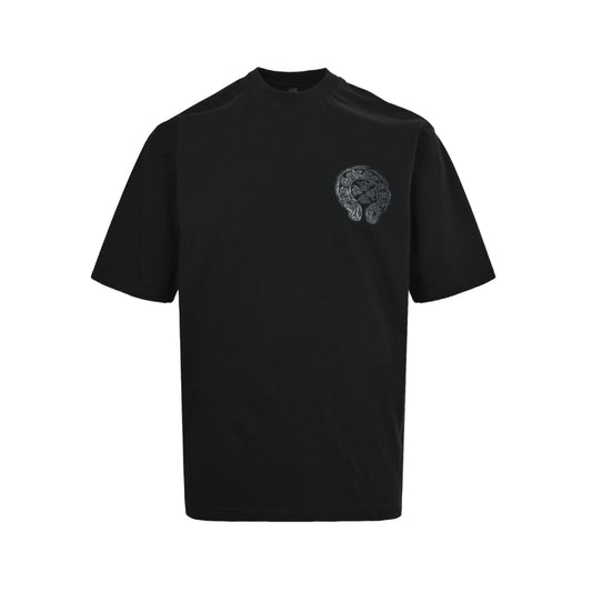 Chrome Hearts Smoke Logo Embroidered Washed Short Sleeves