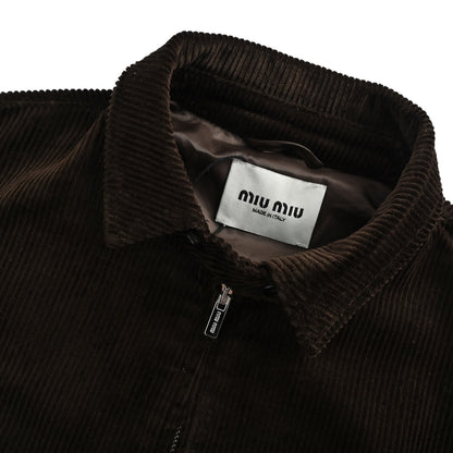 Miu Miu letter embroidered corduroy jacket
