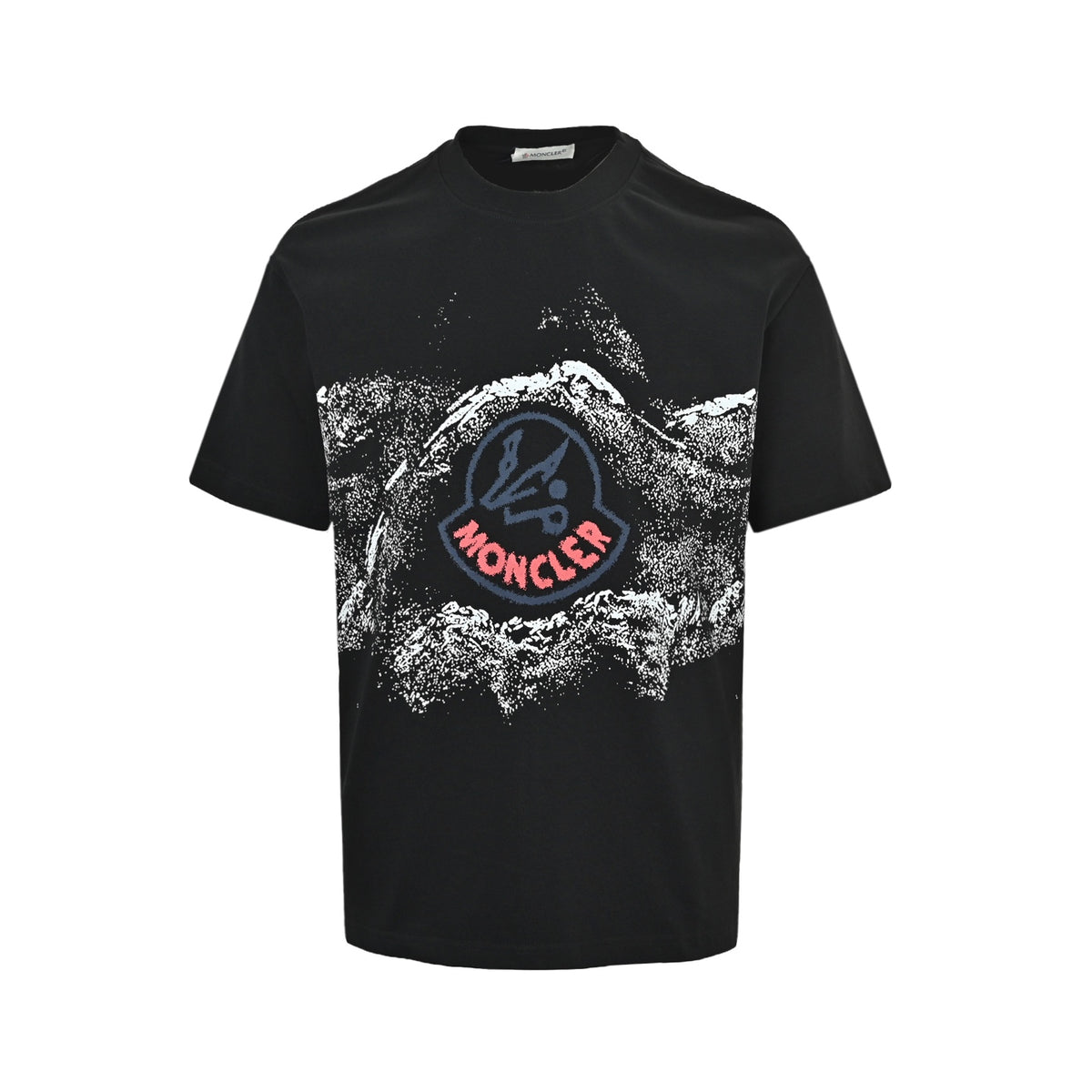 Moncler/Mask ink mountain print short sleeves