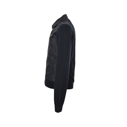 Prada 25Fw triangle logo nylon knitted patchwork jacket