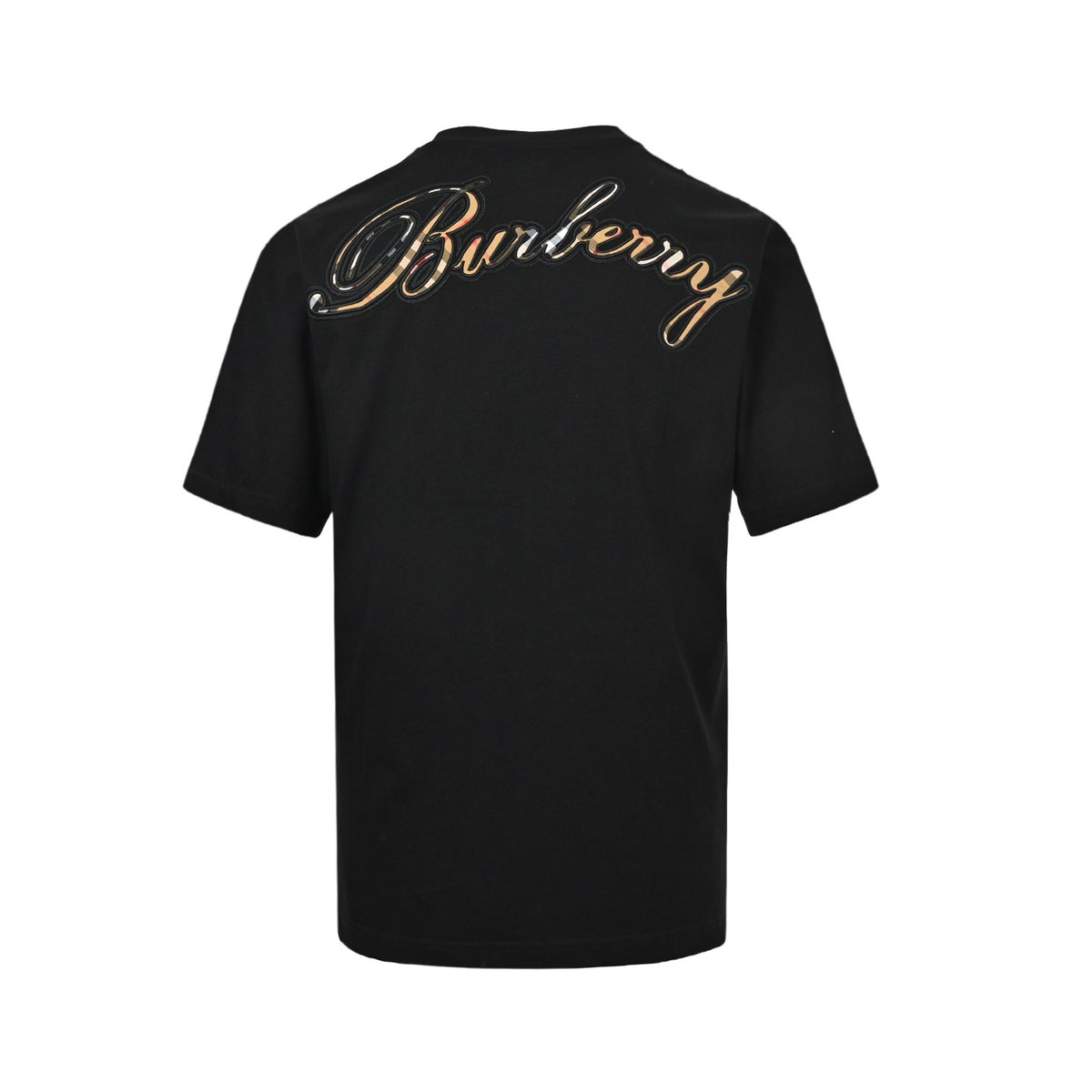 Burberry signature plaid letter embroidered short sleeves on the back