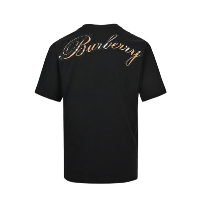 Burberry signature plaid letter embroidered short sleeves on the back