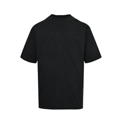 Prada dark logo embroidered short sleeves