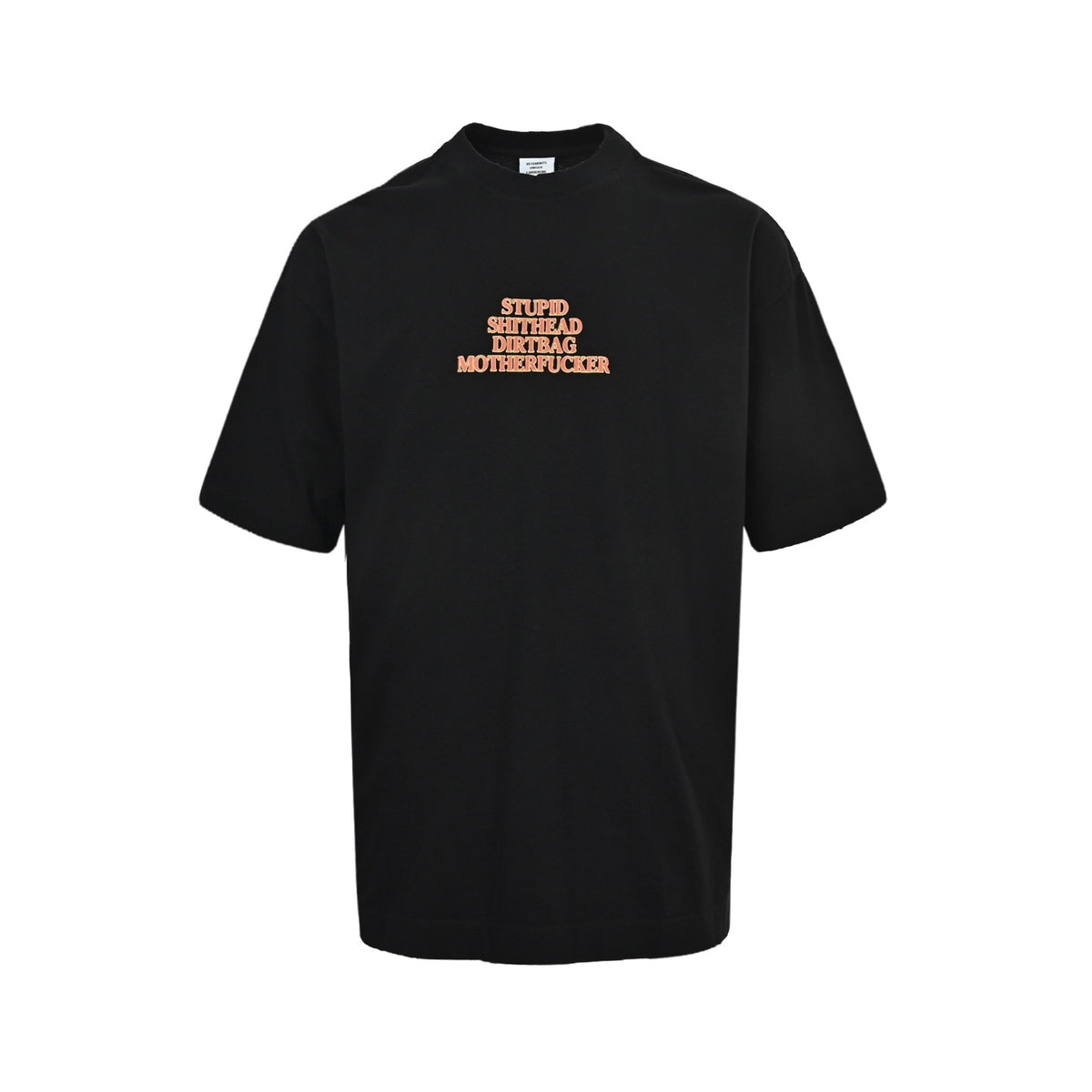 VETEMENTS VTM style attitude slogan logo wash damaged short sleeves