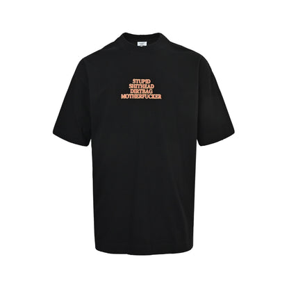 VETEMENTS VTM style attitude slogan logo wash damaged short sleeves