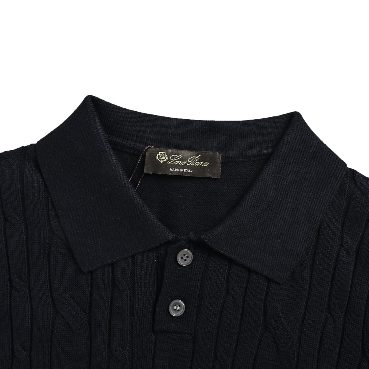 Loro Piana/LP cable knit Polo short sleeves