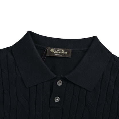Loro Piana/LP cable knit Polo short sleeves