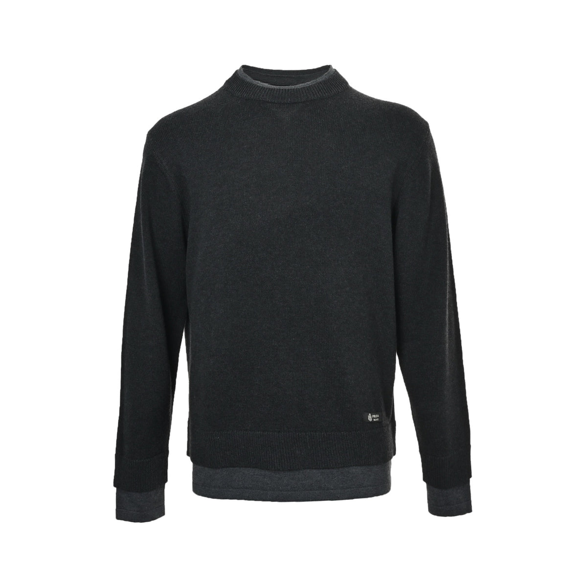 Prada stitched fake two-piece hem small label sweater