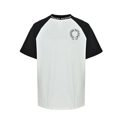 Chrome Hearts/Chrome heart horseshoe print patchwork short sleeves