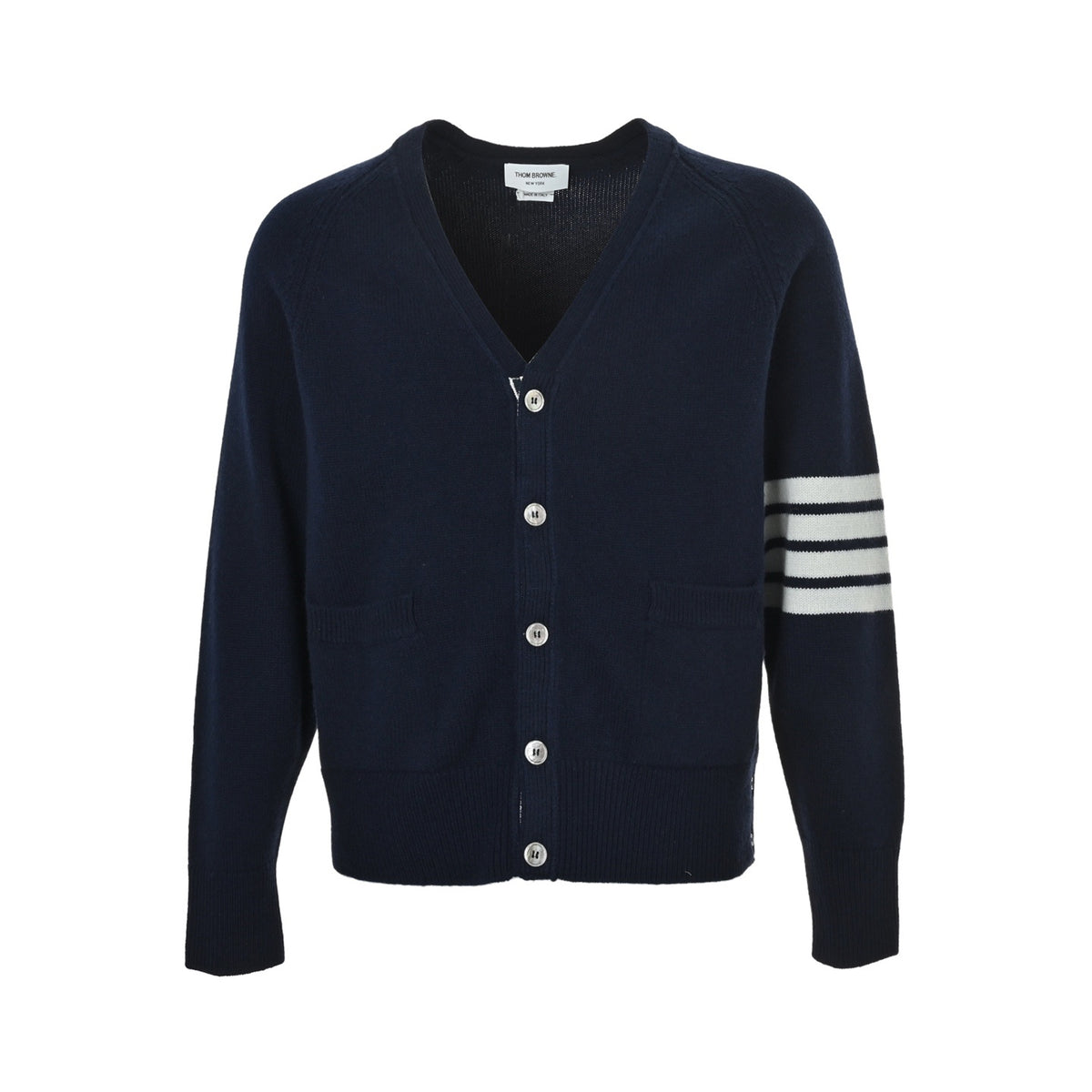 Thom Browne K35 four-bar wool cardigan jacket