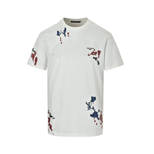 Louis Vuitton 26ss ink smudged presbyopia printed short sleeves
