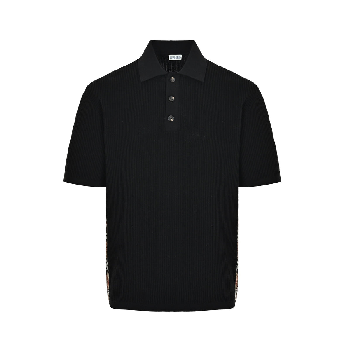 Burberry Side fine plaid knitted Polo short sleeves