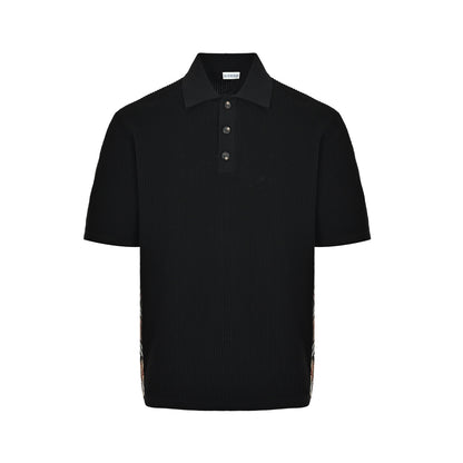 Burberry Side fine plaid knitted Polo short sleeves