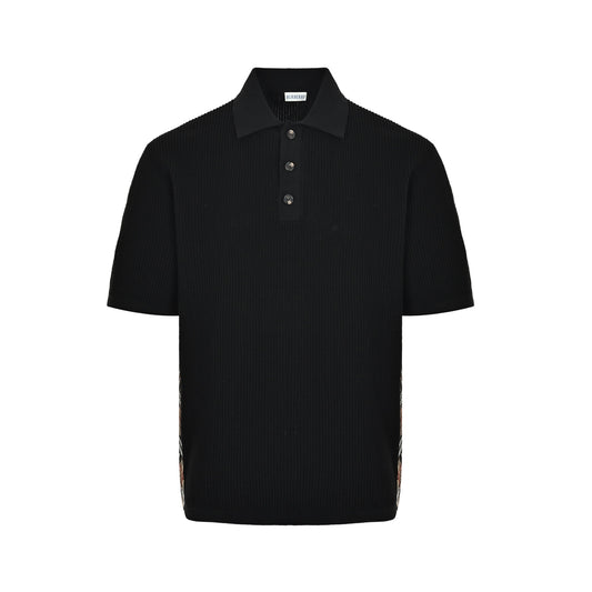 Burberry Side fine plaid knitted Polo short sleeves