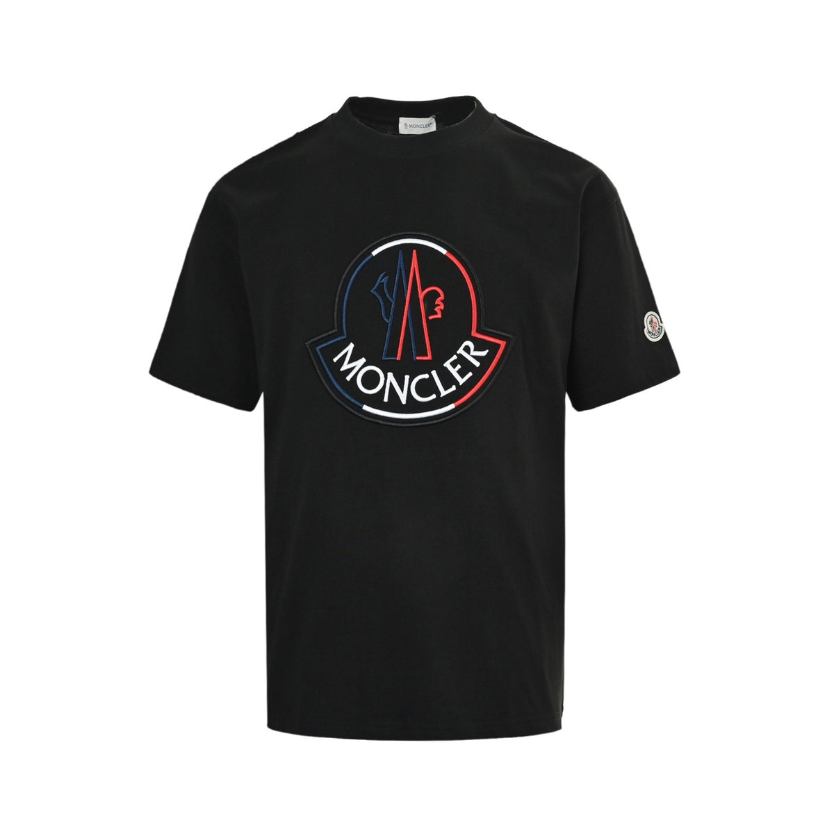 Moncler/Mask 26ss color block embroidered logo short sleeves