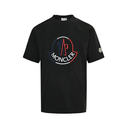 Moncler/Mask 26ss color block embroidered logo short sleeves