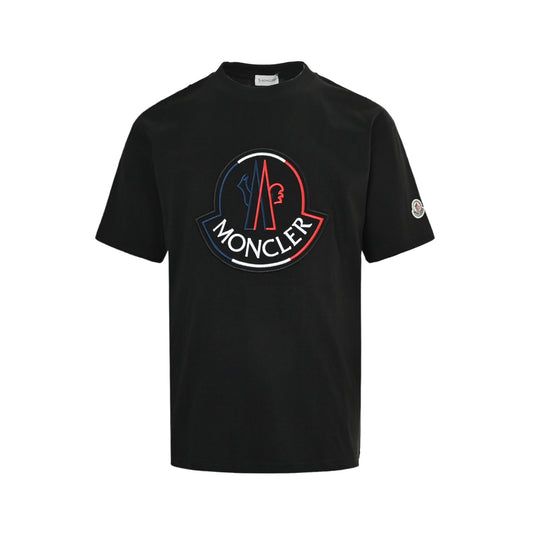 Moncler/Mask 26ss color block embroidered logo short sleeves