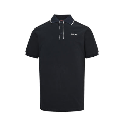 Gucci 25ss embroidered letter small label Polo short sleeves